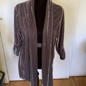 ❄️  Beautiful Grey Shimmery Velvet Open Cardi Jacket - SO SOFT!